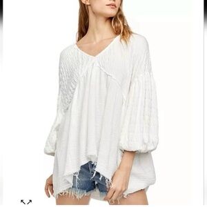 Free People Flower Power Top White Boho